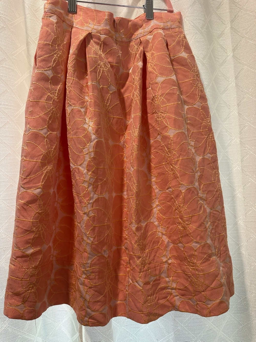Floral Grid Ottoman Brocade Skirt - Picture 3 of 4